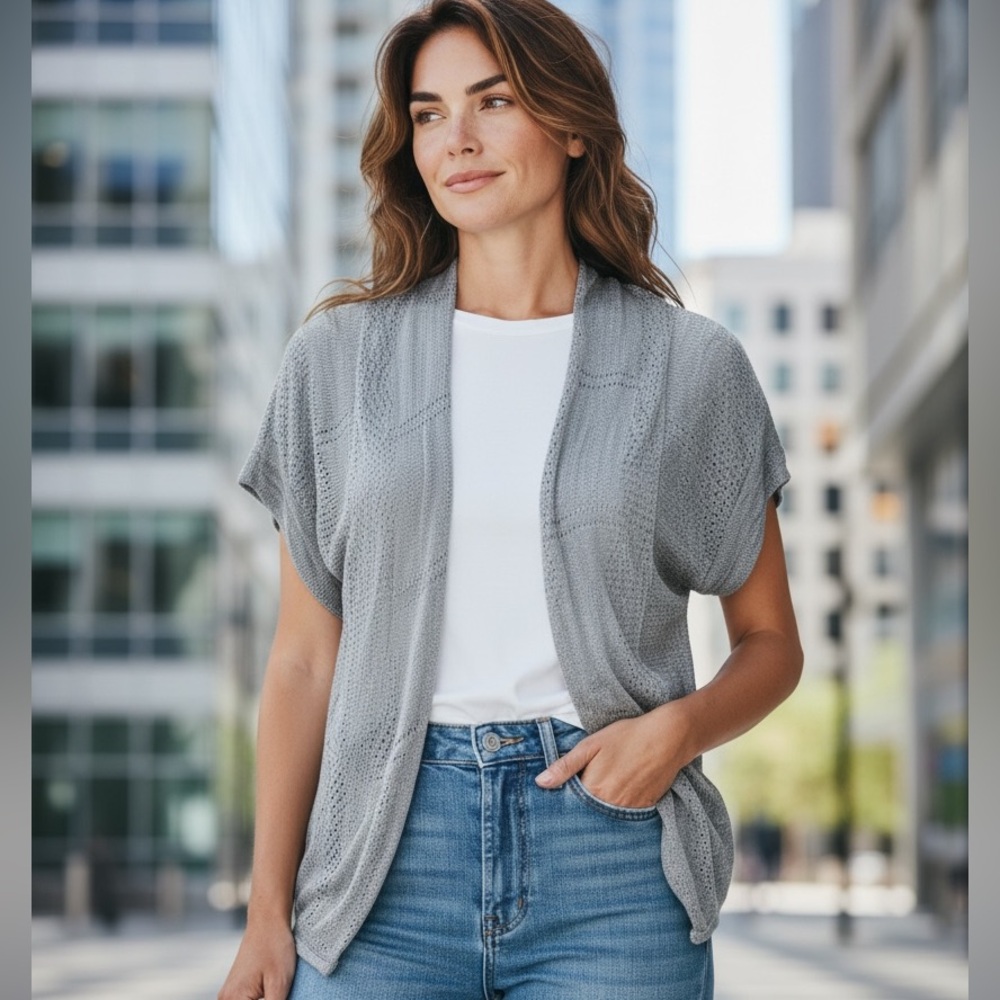 #537 Mossino Gray Women's Cardigan